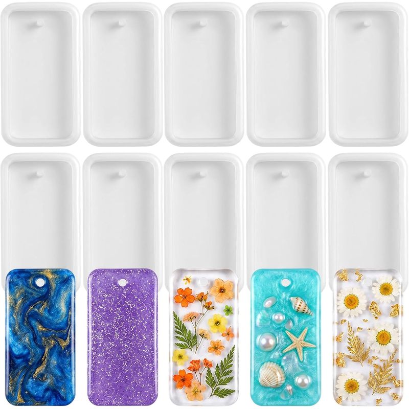 Silicone Epoxy Resin Molds Set - 10Resin keychain jewelry casting mold, sold