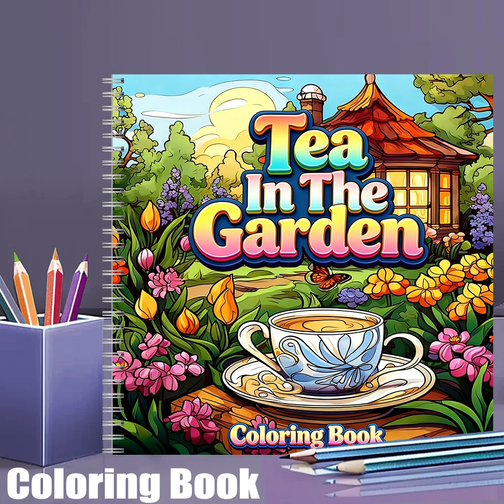 Painting Supplies - Tea In The Gardens Coloring Book