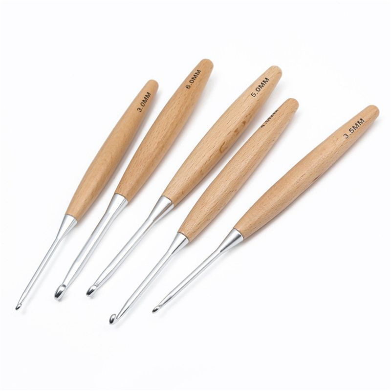 ABJI-40Pcs Wood Crochet Hooks  - огляд і ціна Wooden Crochet Hooks Ergonomic Handle