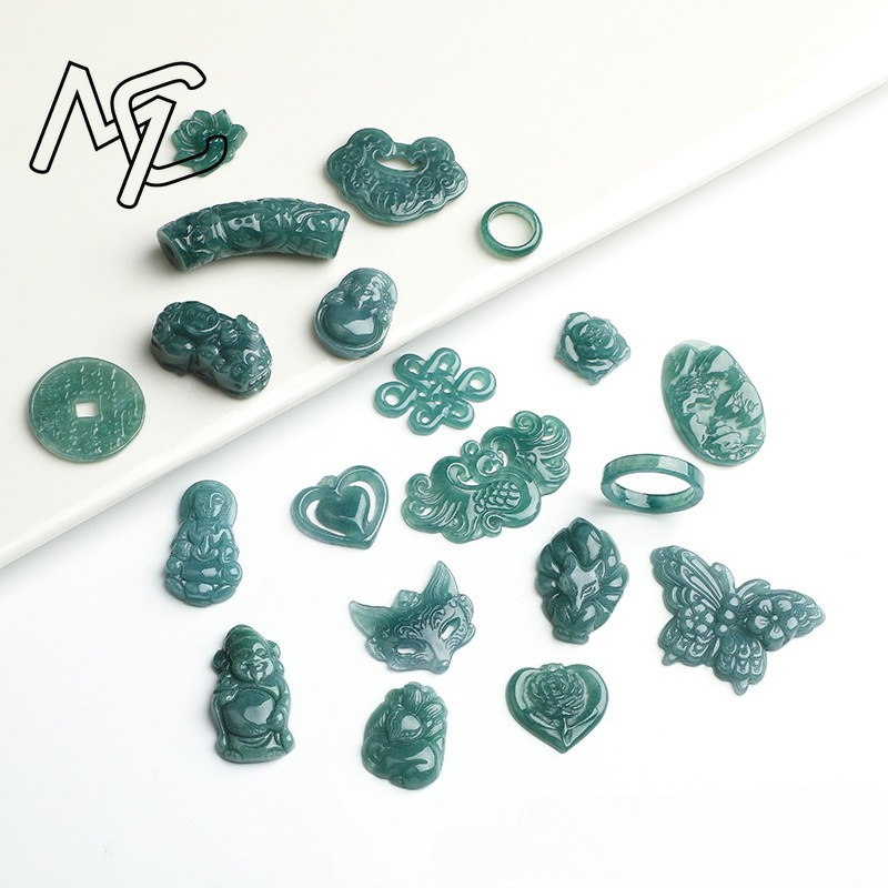2PC Natural Blue Water Jadeite - огляд і ціна Beading