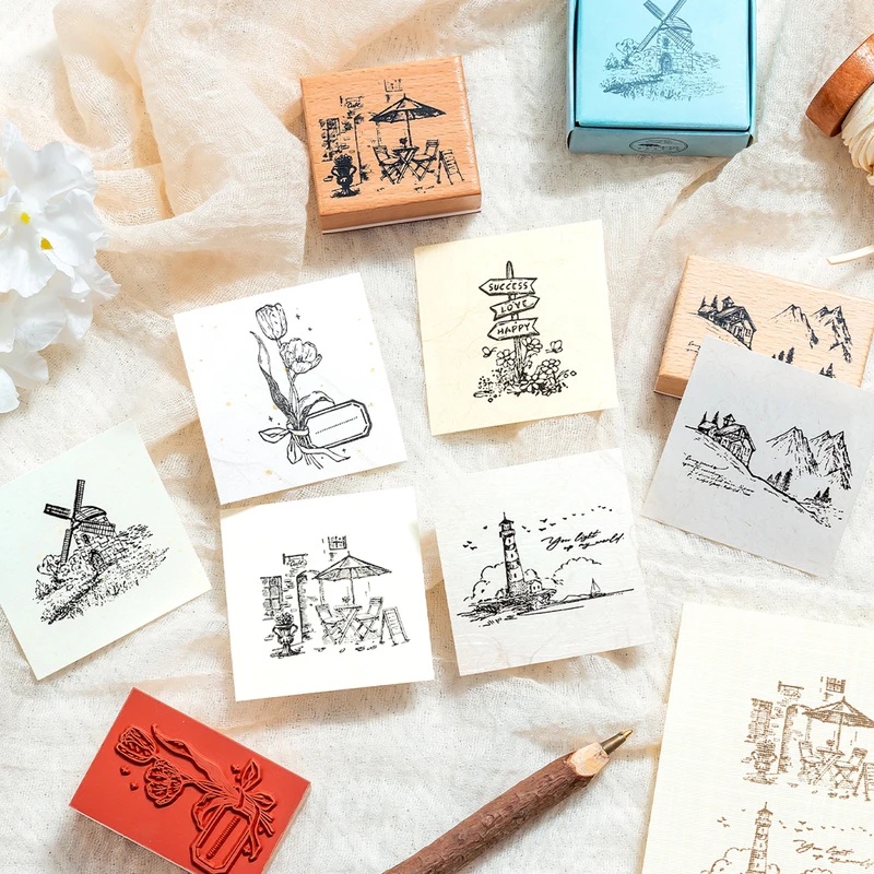 Vintage Wooden Rubber Stamps,  - огляд і ціна Scrapbooking