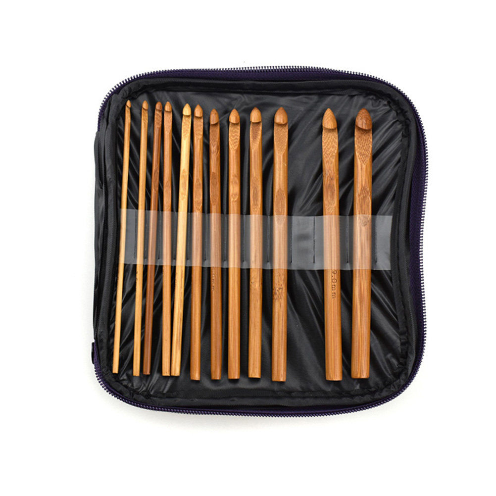 1Set Bamboo Wood Crochet Hook  - огляд і ціна Wooden Crochet Hooks Ergonomic Handle
